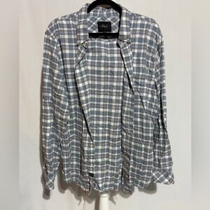 Rails Men's Blue and White Checkered Shirt Jacket Size XL